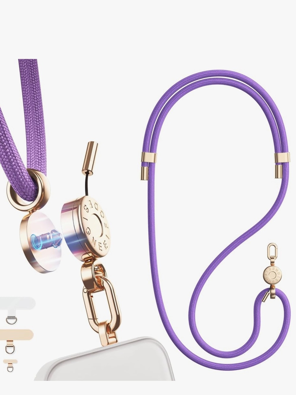 EEIFO Magnetic Quick-Release Crossbody Phone Lanyard – Purple | Adjustable |